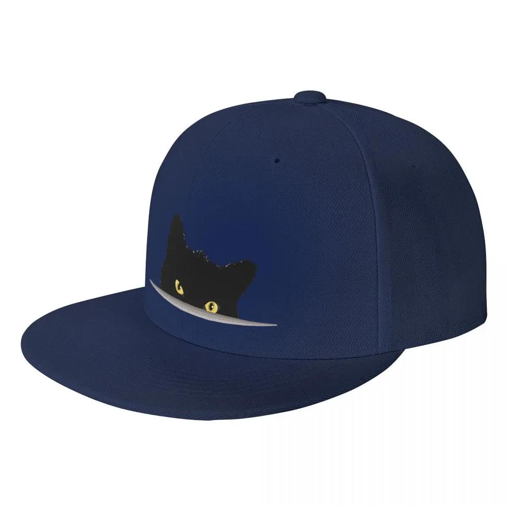 Unisex Baseball Hats Black Cat Peeking Outdoor Streetwear Summer Sports Baseball Caps Hip Hop Cap Casquette