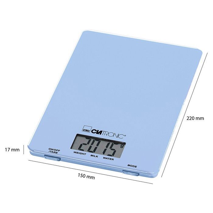Balance de cuisine - Clatronic - KW 3626 - Bleu - Écran LCD - Capacité 5 kg