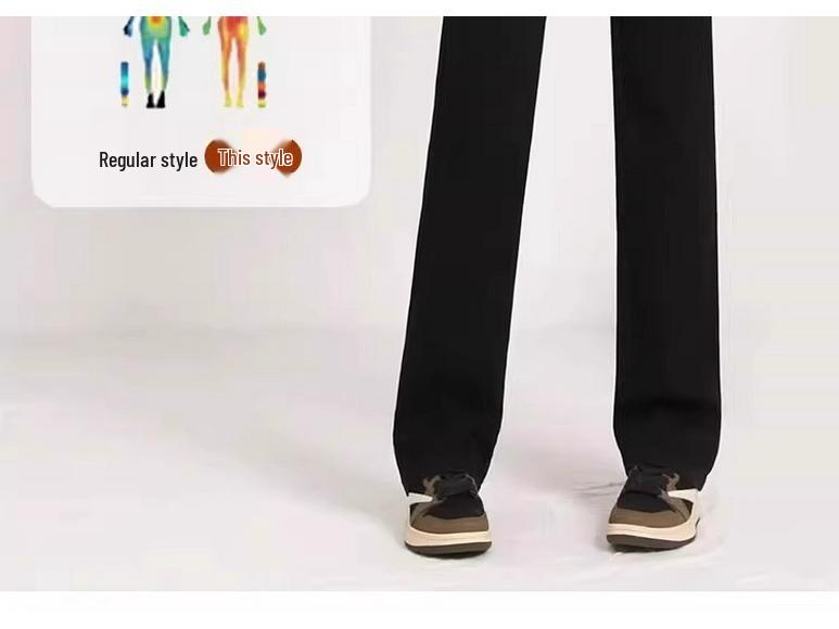 Women's Black High-Waist Slimming Fleece-Lined Jeans: 2025 New Spring Collection