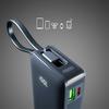 Powerbank 10000mAh USB-A USB-C z wyświetlaczem wbudowanym kablem USB-C 20W - ciemnoszary