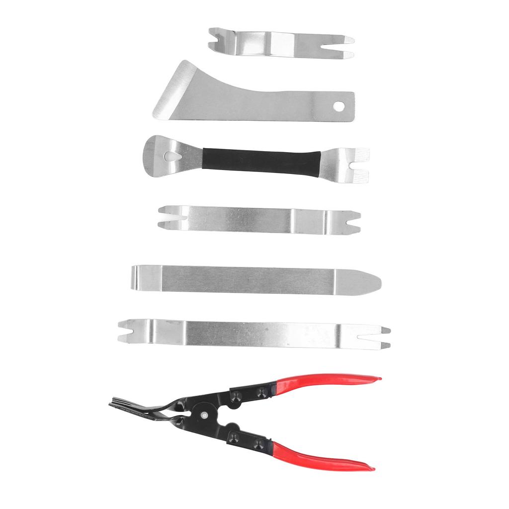 7Pcs Auto Trim Removal Tools Stainless Steel Clip Pliers Pry Bars Set for Car Door Panel Dashboard I