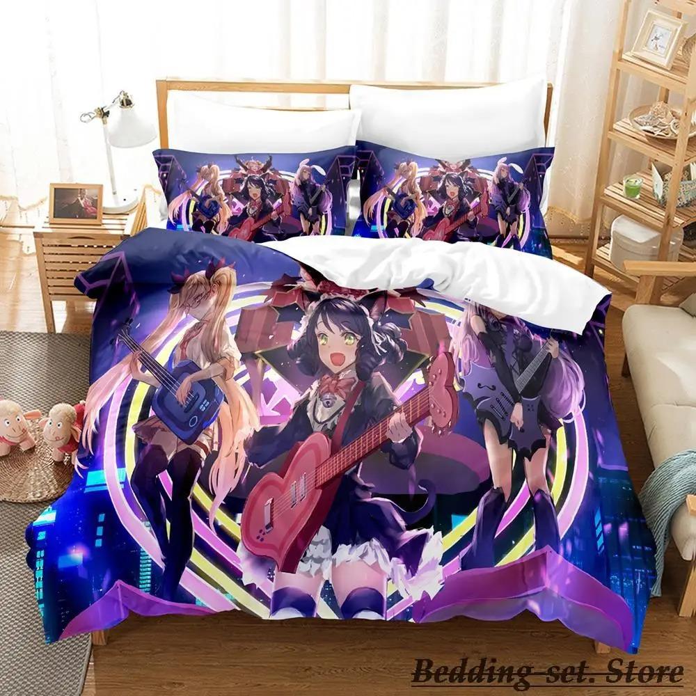 Show By Rock! Bedding Set Cartoon Anime Three-piece Set Adult Kid Bedroom Duvetcover Sets 3D Kawaii Cute Girls