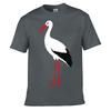 Minimalist White Stork Bird Portrait Loose Vintage Distressed Washed Casual Tee
