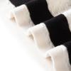 TUHUANG Women's Thickened Pure Wool Striped Color Block Round Neck Sweater