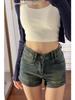 Summer 2024 Spicy Girl High-Waisted Retro Denim Shorts for Petite Women