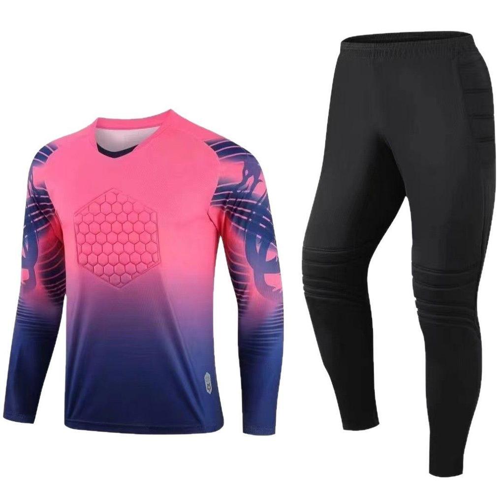 Adult Goalkeeper Long-Sleeve Jersey and Pants with Number Printing for Football Matches
