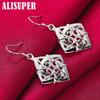 925 Sterling Silver Square Geometric Drop Earring Jewelry