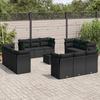 VidaXL Garden Lounge Set with Cushions 13 Pcs Black Wicker 3217335