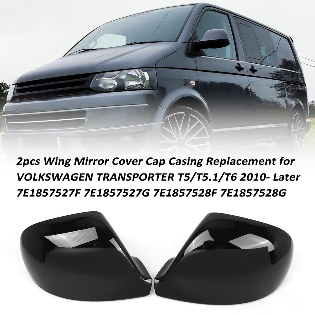 2pcs Wing Mirror Cover   Casing Replacement for     T5/T5.1/T6 2010- Later 7E1857527F 7E1857527G 7E1857528F 7E1857528G