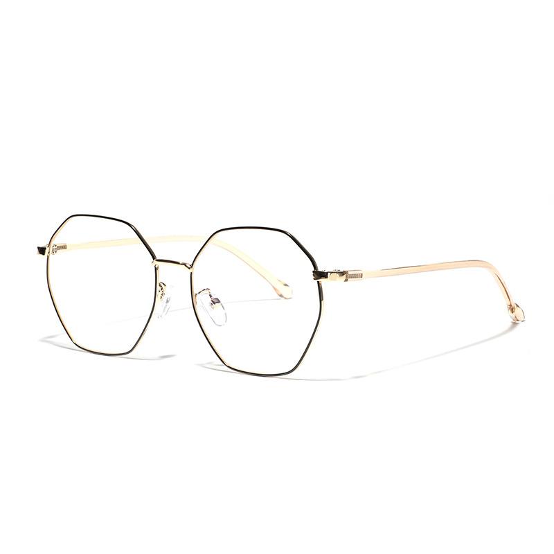 Glasses Metal Flat Glasses Versatile Wind Polygon Frame Plain Glasses Women'S Glasses Men'S