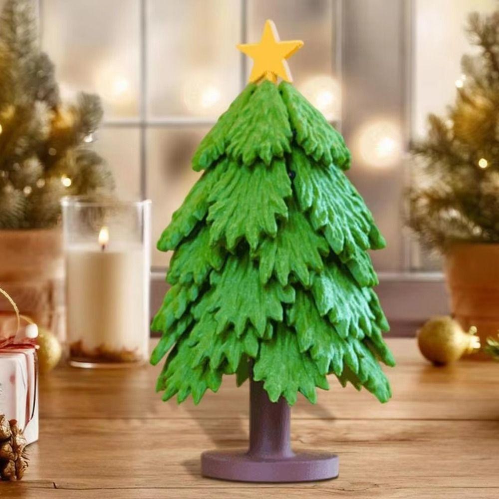 Press Christmas Tree Quirky Toys Tree-shaped Leaf Base Cup Mat Children Girl