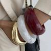 SHIXIN Trend Thick Resin Acrylic Bracelet for Women Bohemian Round Stackable Wide Bracelet Irregular Geometry Open Spring Bangle