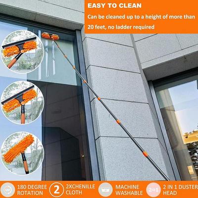 Extra-Long Handle Duster High Duster Washable Dust Brush for High Ceilings Fans Furniture Car Reusable Cleaning Tool