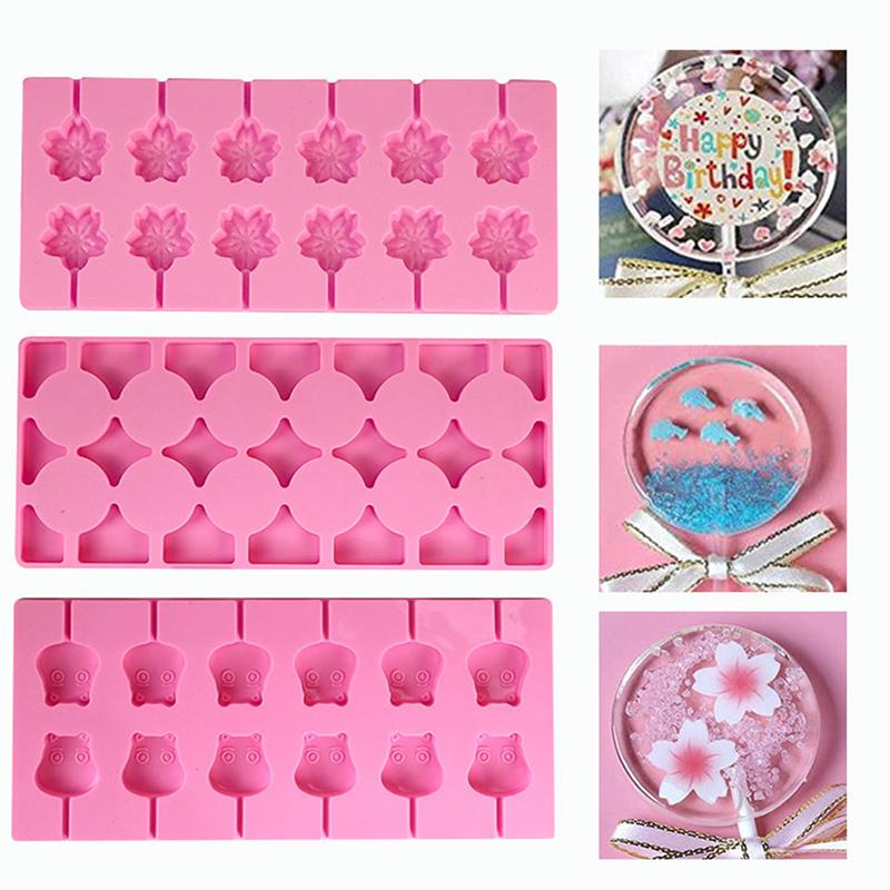 1Pc Silicone Lolly Mold Set With 12Pcs Lolly Sucker Sticks Candy Mold Sucker Molds And Chocolate Hard Candy Mold