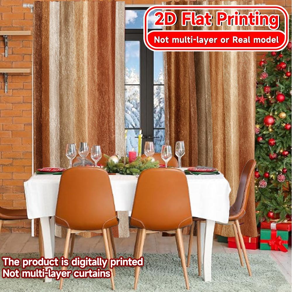 Set Of 2 Flat Printing Curtain Symphony Chic Creative Curtains Polyester Easy Install Decorations Decorative