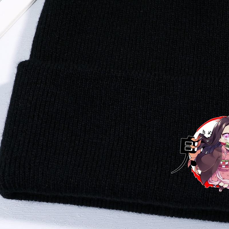 Anime Demon Slayer Czapka Zimowa Dzianinowa Kimetsu No Yaiba Hashira Giyuu Unisex Bawełniana Akcesoria Zimowa Ciepła Czapka