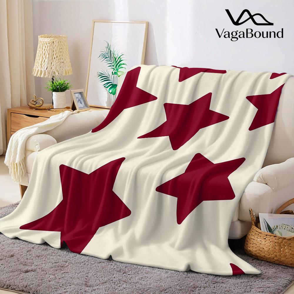 Cream red heart Flannel Blanket Warm Soft Halloween Christmas Couch Warm Cozy Decorative Decor Gift for All Season