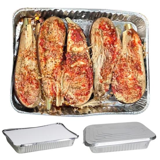 Scatola di Carta Stagnola Forno Friggitrice ad Aria Piatto in Alluminio Stampo per Torta Cottura Alimenti