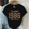 Vintage 1986 60th Birthday Print Tshirt Unisex Retro Casual Tee For Birthday Gift Daily Wear 1986 Limited Edition Tees