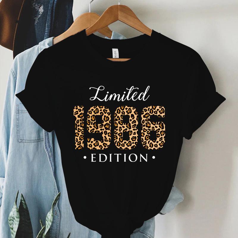 Vintage 1986 60th Birthday Print Tshirt Unisex Retro Casual Tee For Birthday Gift Daily Wear 1986 Limited Edition Tees