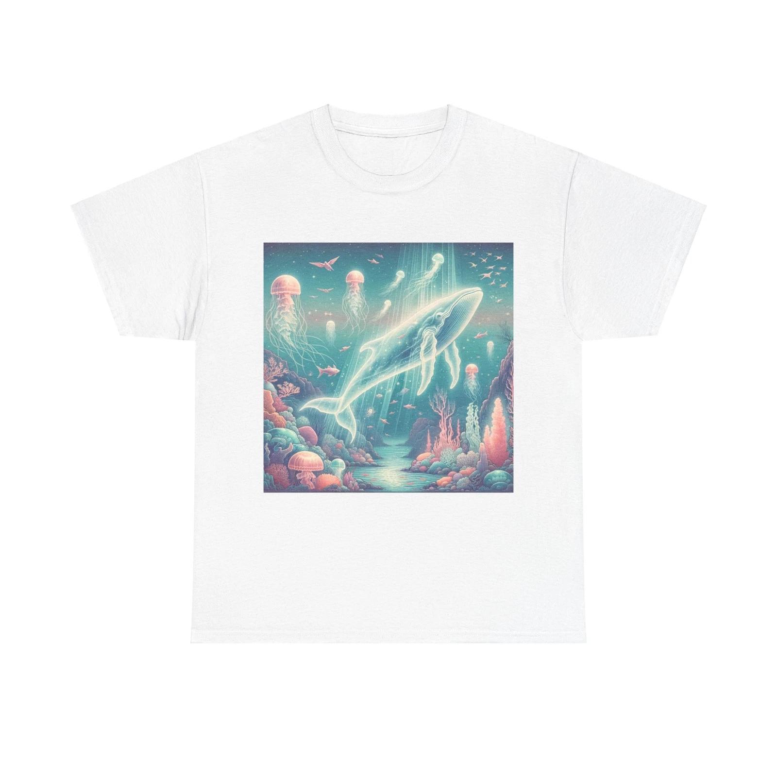 Unisex Adult T Shirt Ghost Whale Underwater Art Print L