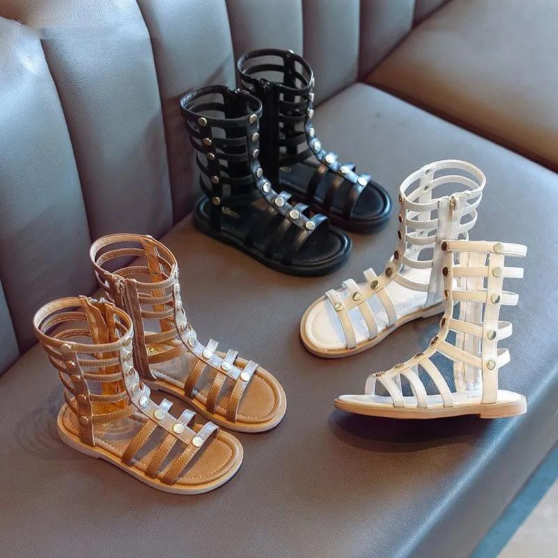 WTEMPO Spring Girls' Sandals 2026 New Fashionable Children's Summer Little Girls Korean Edition Roman Shoes Trendy Big Children's Princess