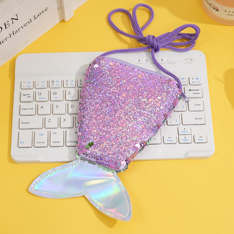 New Korean Sequin Mermaid Crossbody Coin Purse  Cute Student Backpack цветочный узор 1