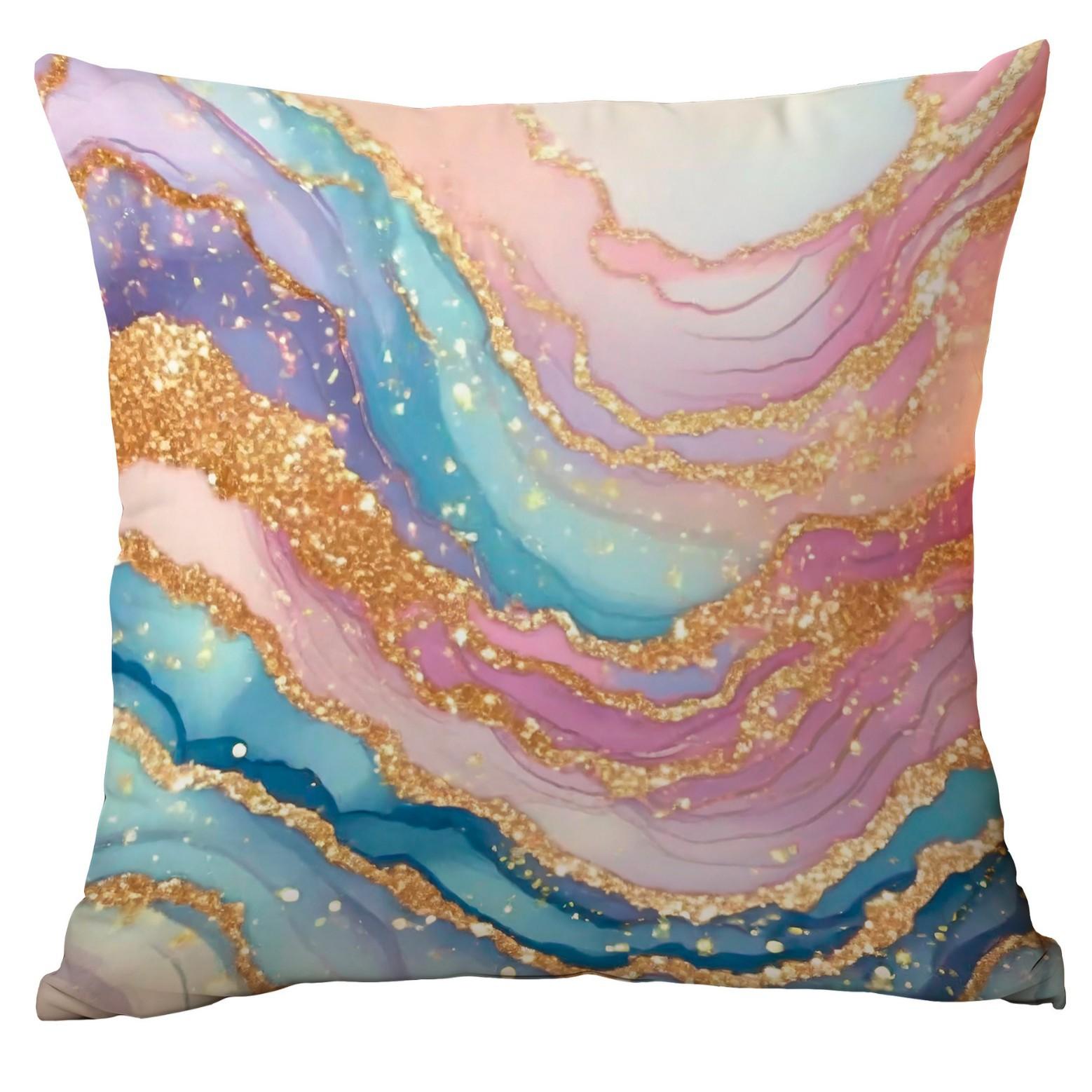 

Новый Ins Стиль Розовый Позолоченный Мрамор Полиэстер Наволочка Дом Диван Наволочка 45 * 45Cm