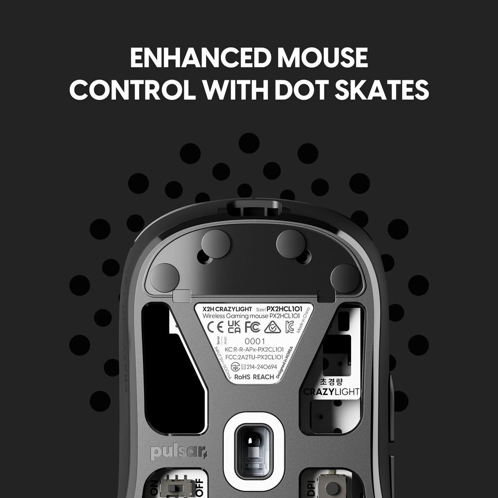Pulsar Gaming Gears CrazyLight Series Wireless Gaming Mouse 43 1ms response 32000 Optical Switch Flagship Sensor Jet - Ultra-lightweight grams, time,