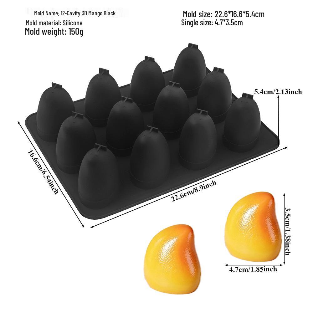Moldes de Silicona para Mousse de Fruta 3D: Pera, Manzana, Piña, Melocotón, Durian, Frambuesa.
