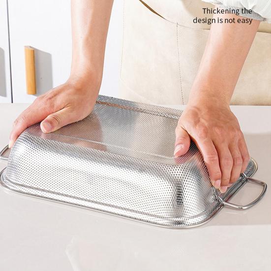 Drain Basket Pasta Strainer with Handle Large Capacity Rust-Resistant Dishwasher Safe Rice Noodle Filter Kitchen Colander