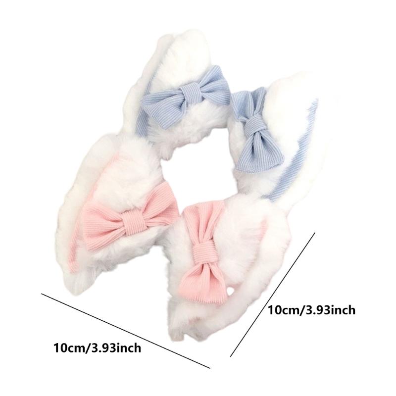 Artificial Cats Ear Hair Clip Hairpin with Bows Animal Ear Barrette Costume for Halloween and Cosplay