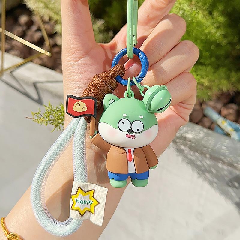 Zombies Vs Plants Dog Flag Balloon Roadblock Funny Cartoon Keychain Pendant