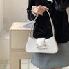 Red Bag Women's Bag New Shoulder Baguette Bag Versatile Fashion Pu Leather Niche Bow Underarm Bag Women