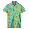 Men Summer Vacation Tropical Plants Pattern Short Sleeves Hawaiian Shirts Button Lapel Aloha Blouse