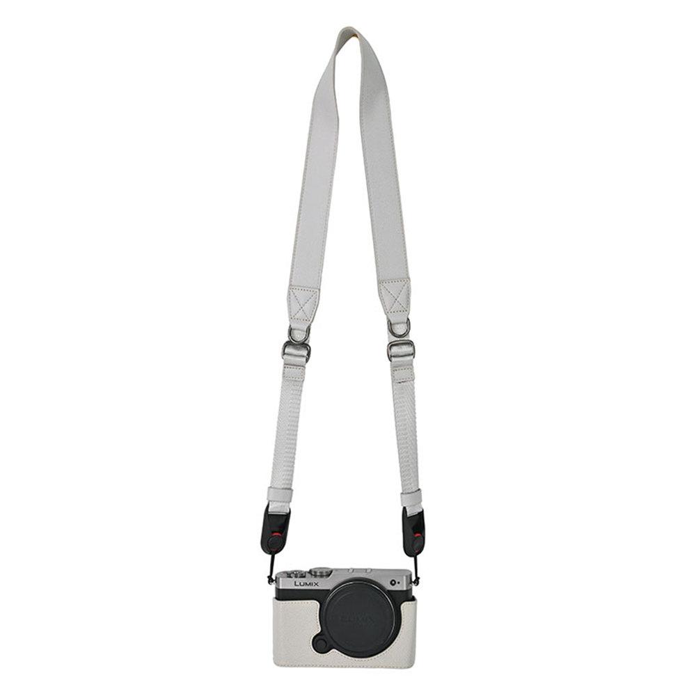 Palm Print PU Leather Camera Half Body Case For Panasonic Lumix S9 Battery Opening Bottom Cover With Strap