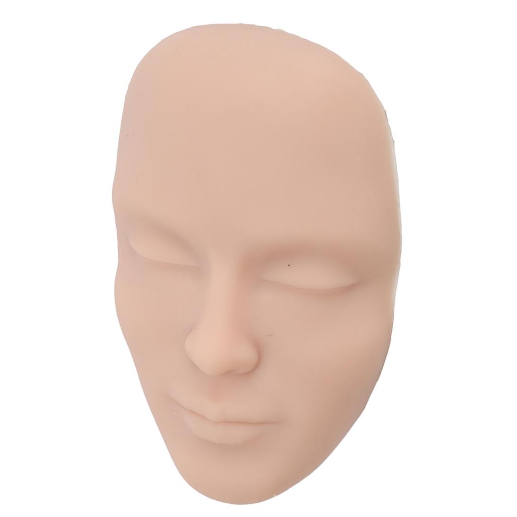 3D Makeup Practice Face Board Realistic Reusable Silicone Cosmetic Mannequin Face with 7PCS Brush for Beginner Medium
