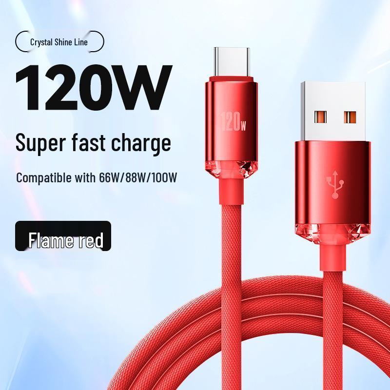 Crystal Shine 120W Typ-C Schnellladekabel für Huawei, Honor, Vivo, OPPO Geräte