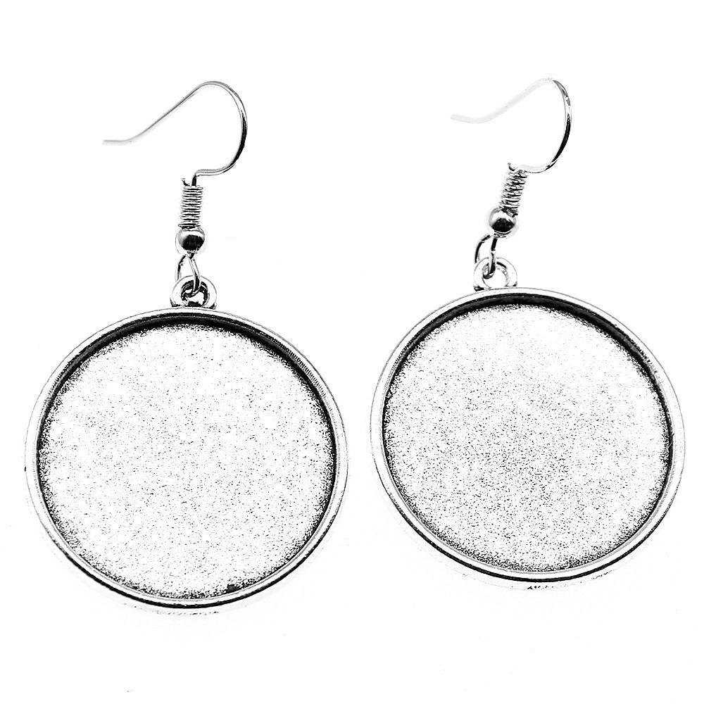 Round Cabochon Base Dangle Earrings DIY Jewelry Findings For Handmade Gifts