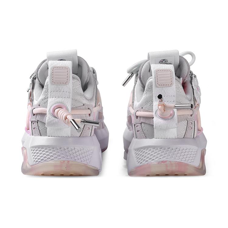 Li Ning Pan Gu Trek Cherry Blossom Collection Slip Resistant Abrasion Resistant Low Top Casual Shoes Women's Pink AGLQ194-1