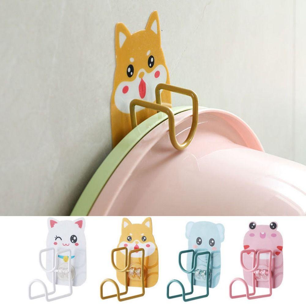 

Stainless Steel Cartoon Washbasin Hooks Wall-Mounted Basin Storage Rack Kitchen