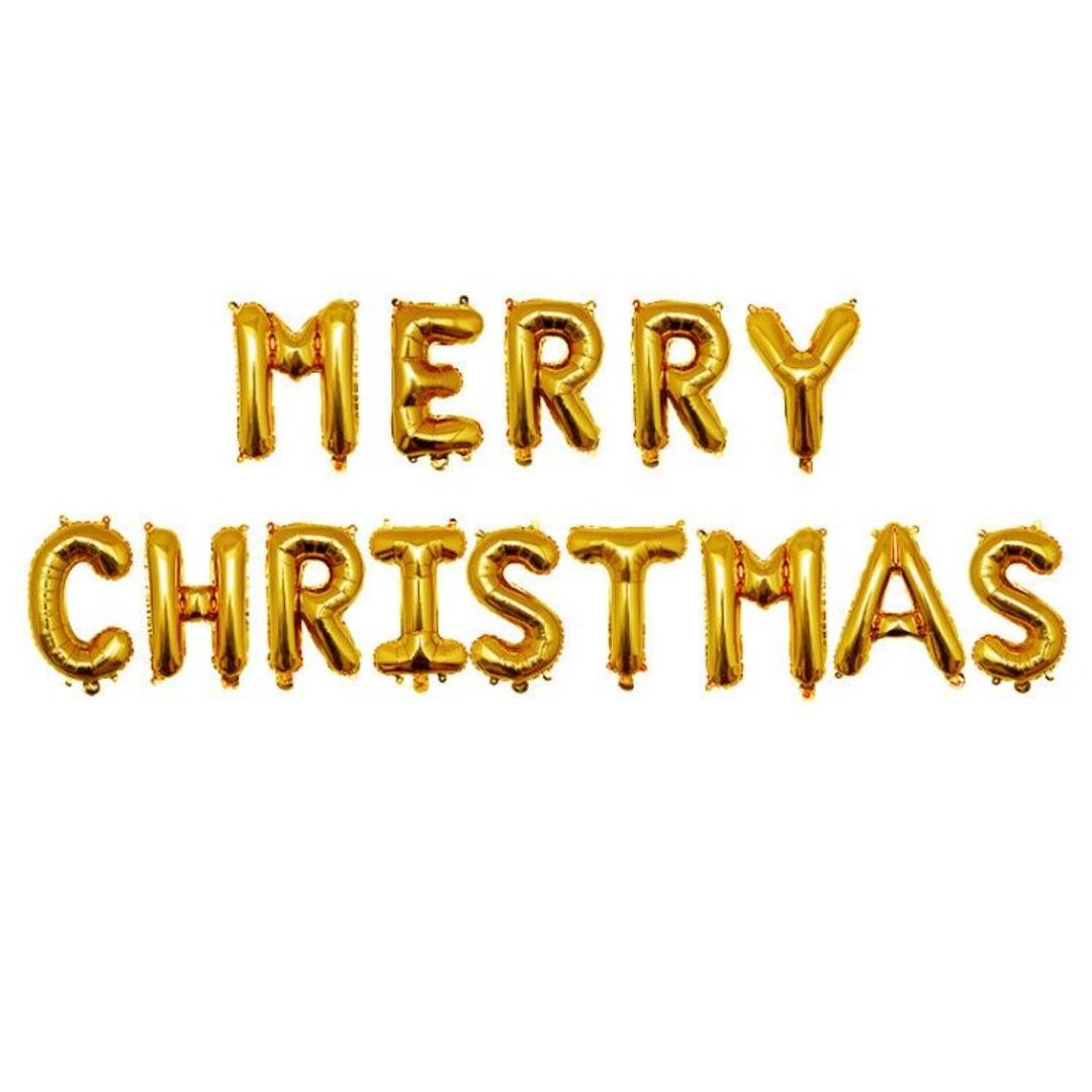 

1Set 16Inch Merry Christmas Foil Balloon Backdrop Decoration Hanging Letter Air Globos Xmas Ornament Party Supplies Kids Gifts 16INCH