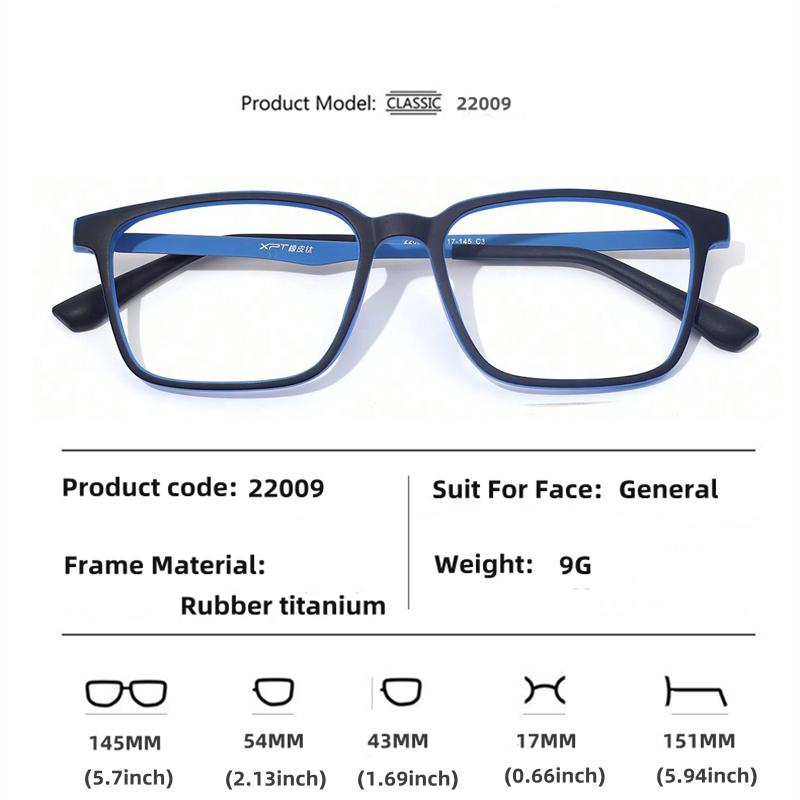 Retro Ultra Light Rubber Titanium Tr-90 Square Eyeglass Frame Men Women Anti Blue Light Anti Radiation Computer Office Glasses