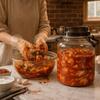 Large Capacity Pickle Jars With Lids Food Grade With Handle Airtight Storage Pitcher Leak-Proof Sealed Pickle Container