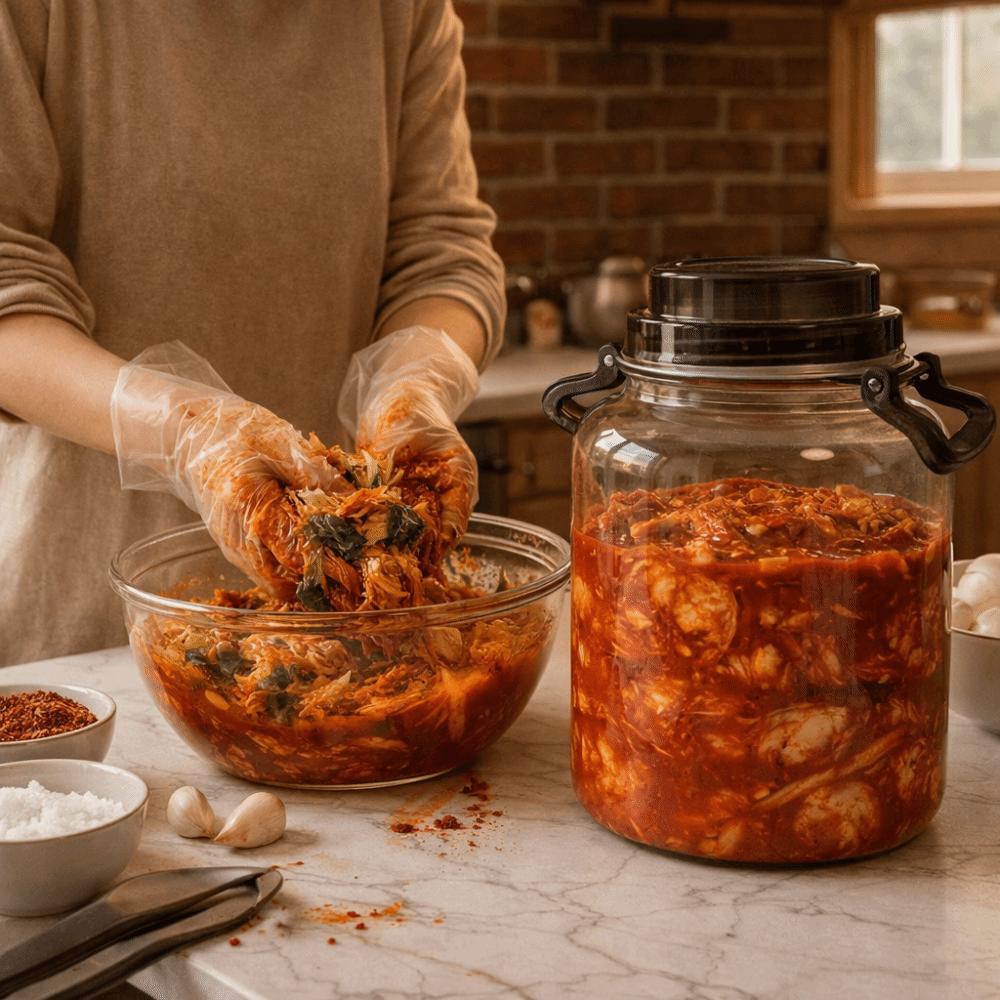 Large Capacity Pickle Jars With Lids Food Grade With Handle Airtight Storage Pitcher Leak-Proof Sealed Pickle Container