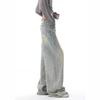 Y2K Blue Jeans for Women High Waist American Street Wide Leg Pants Hip Hop Vintage Straight Autumn Trousers