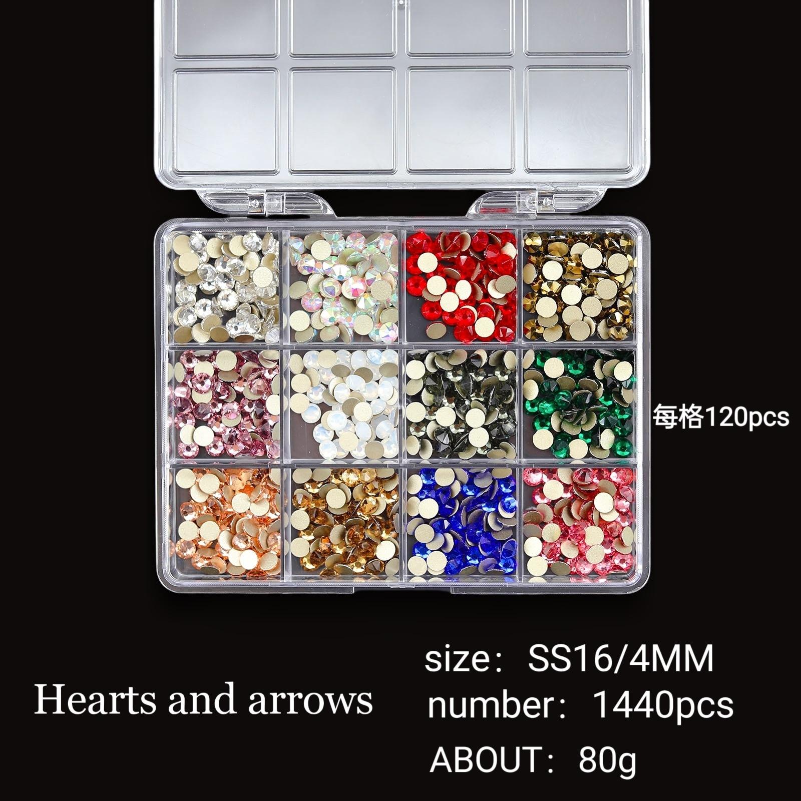 

Набор украшений для дизайна ногтей из 12 сеток со стразами для дизайна ногтей с плоским дном и бриллиантами особой формы 12 grid square box