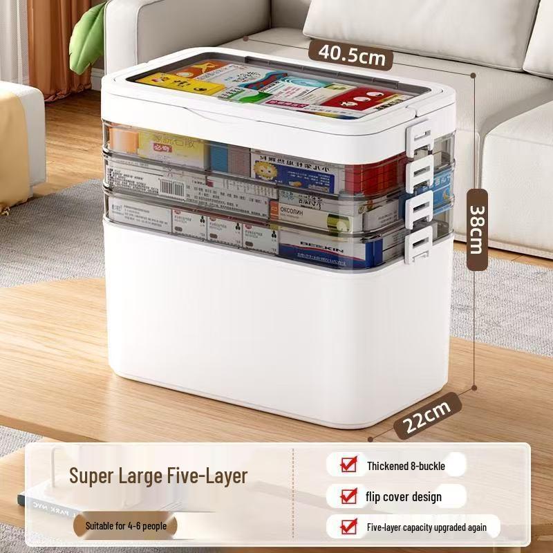 Large Capacity Transparent Medicine Storage Box - Multi-Layer Family First Aid Organizer