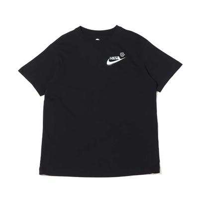 Nike Damska koszulka z krótkim rękawem, okrągłym dekoltem, nadrukiem logo w stylu vintage, casualowa Czarna DR9003-010