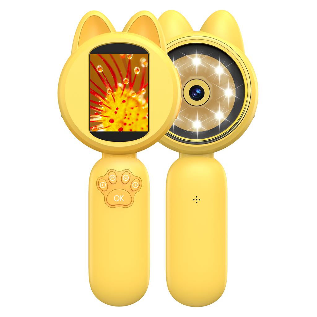 Magnifying Glass for Kids 100X Handheld Microscope with 2" LCD Scrren Kids Magnifer with 8 LEDs,Christmas Birthday Gifts for Kid